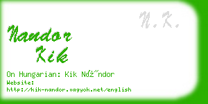 nandor kik business card